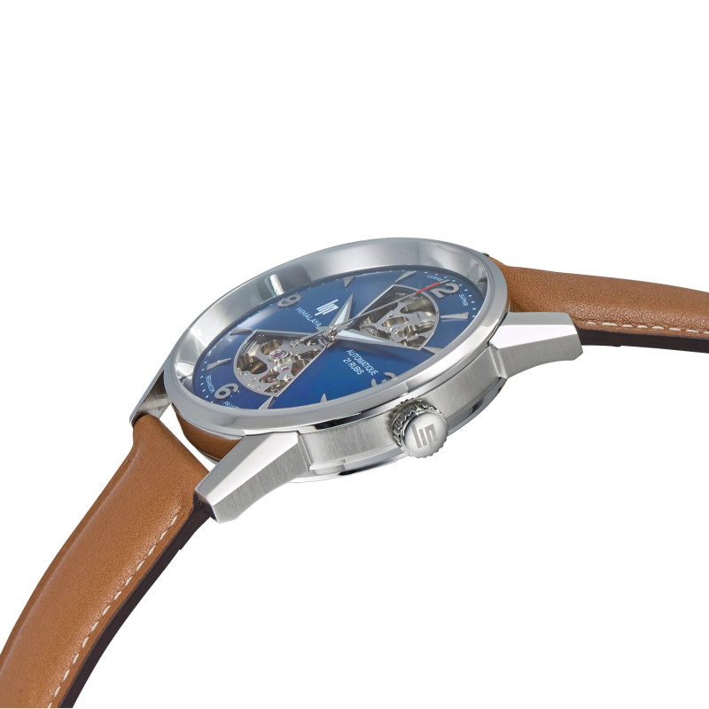 MONTRE LIP HIMALAYA 40 SABLIER ACIER CADRAN BLEU CUIR CAMEL