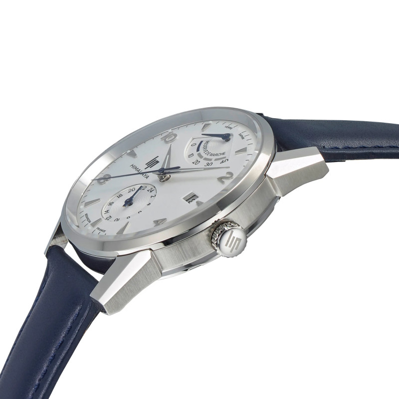 MONTRE LIP HIMALAYA ACIER AUTO RESERVE DE MARCHE CUIR BLEU