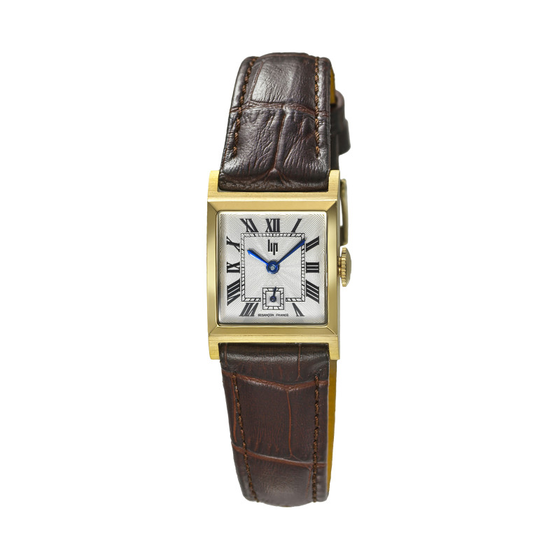 MONTRE FEMME CARRÉE LIP CHURCHILL C18 CUIR MARRON