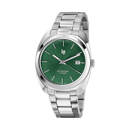 MONTRE LIP GENERAL DE GAULLE ACIER CADRAN VERT