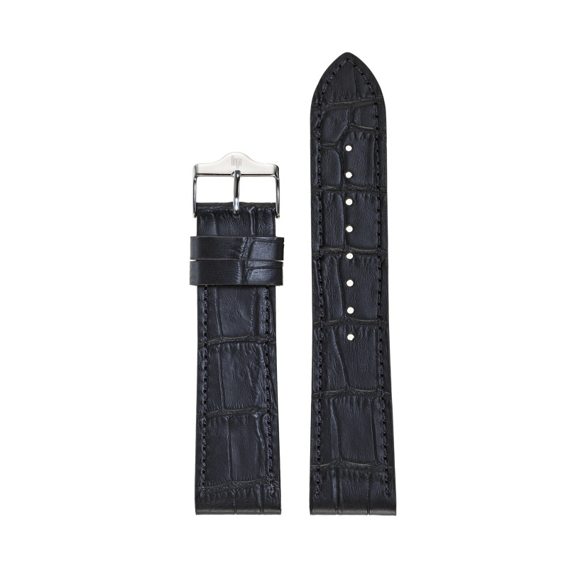 Montre LIP - BRACELET  22MM NOIR FACON CROCODILE