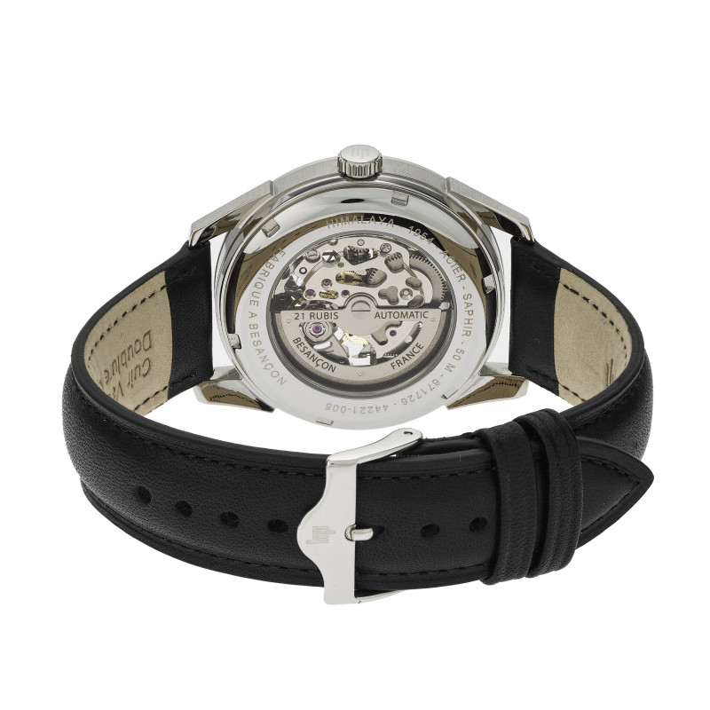 MONTRE LIP HIMALAYA SQUELETTE BRACELET CUIR NOIR