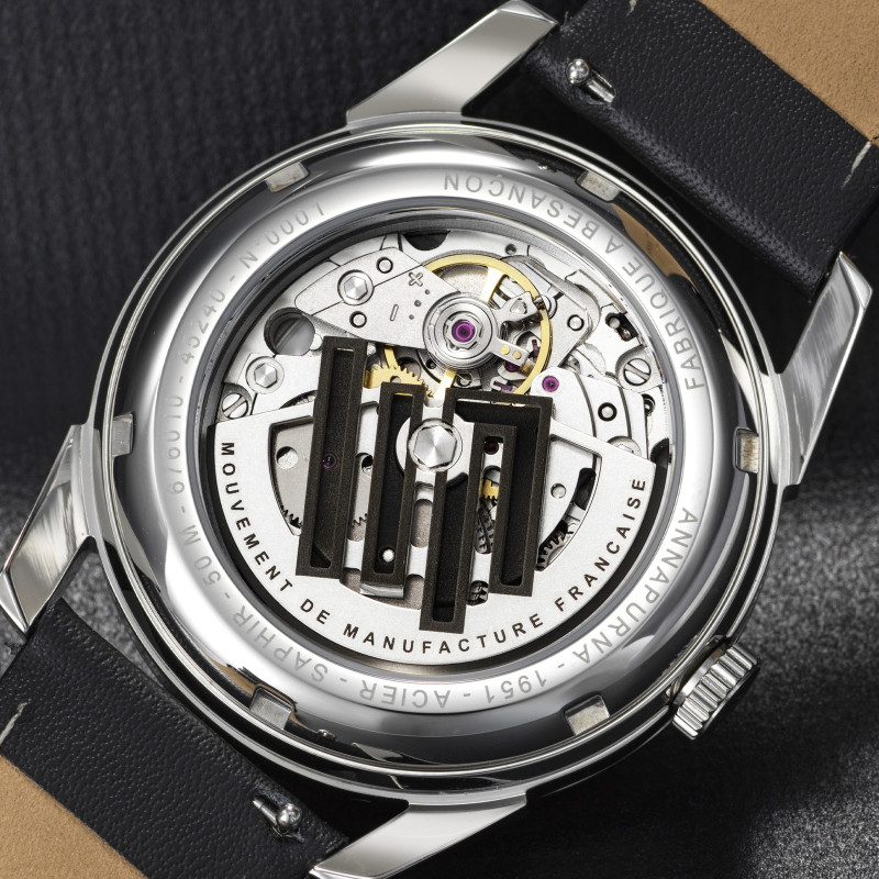 Montre LIP Annapurna bracelet cuir noir - Montre automatique calibre LIP R26 Montre LIP Annapurna bracelet cuir noir - Montre automatique calibre LIP R26