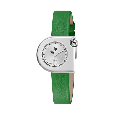 MONTRE LIP MACH2000 MINI MOON ACIER CUIR VERT