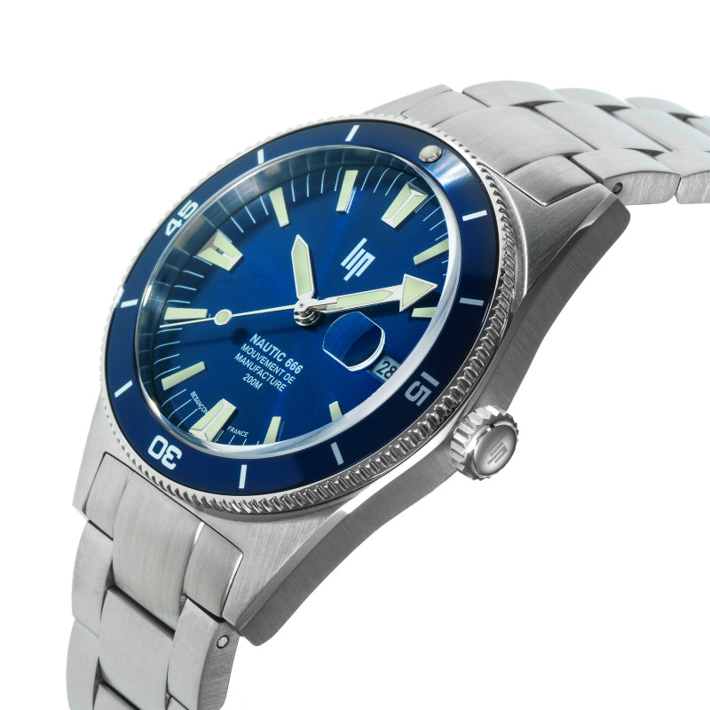 LIP Watch Nautic 666 blue - 200m Dive Watch for Adventures LIP Watch Nautic 666 blue - 200m Dive Watch for Adventures
