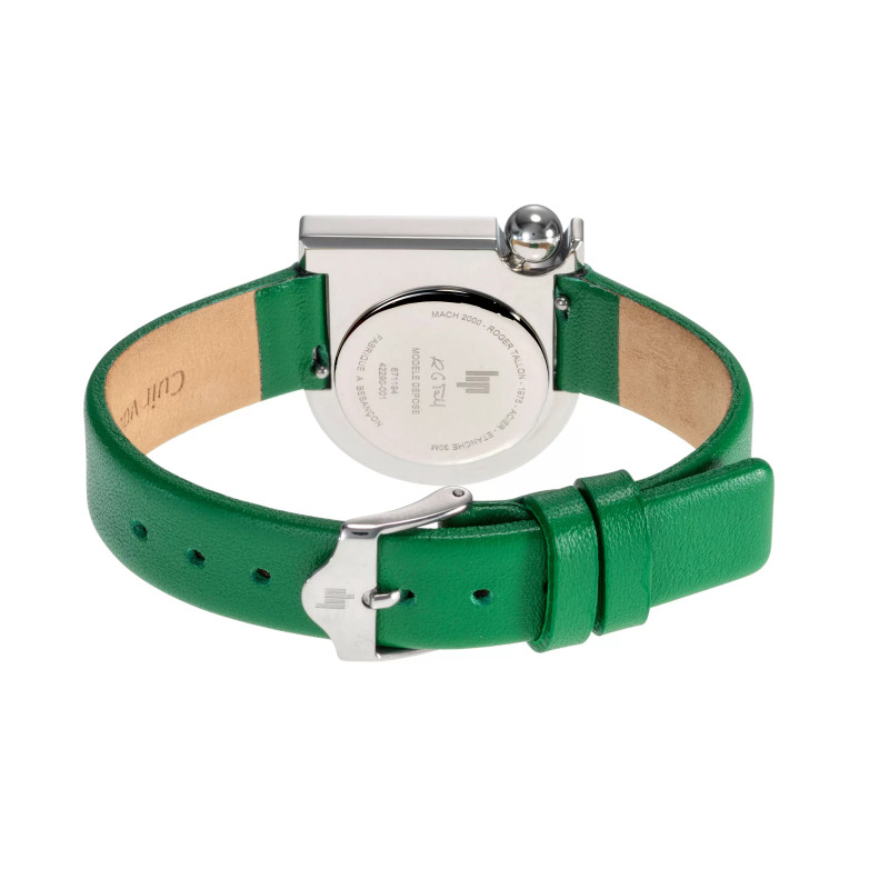 MONTRE LIP MACH2000 MINI MOON ACIER CUIR VERT