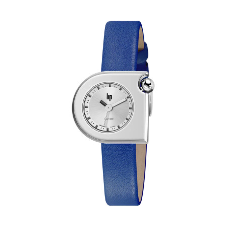 MONTRE LIP MACH2000 MINI MOON ACIER CUIR BLEU