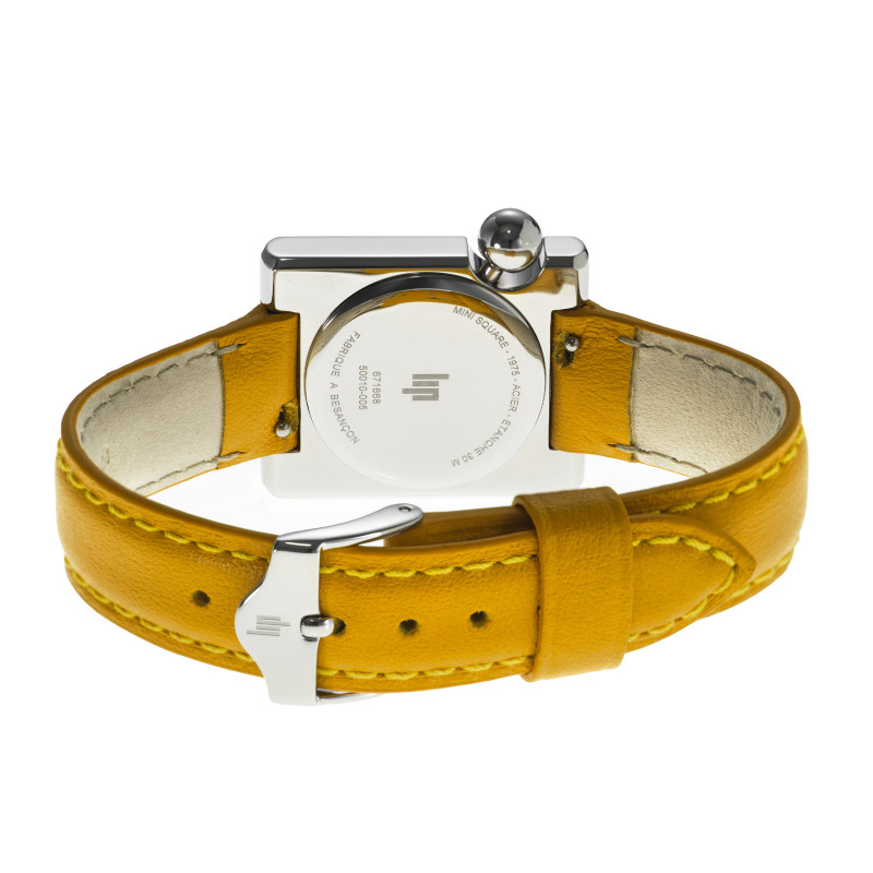 MONTRE FEMME LIP CARRÉE MACH 2000 MINI SQUARE JAUNE MONTRE FEMME LIP CARRÉE MACH 2000 MINI SQUARE JAUNE