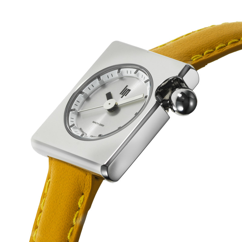 MONTRE FEMME LIP CARRÉE MACH 2000 MINI SQUARE JAUNE MONTRE FEMME LIP CARRÉE MACH 2000 MINI SQUARE JAUNE
