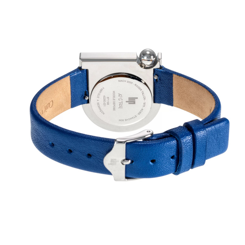 MONTRE LIP MACH2000 MINI MOON ACIER CUIR BLEU