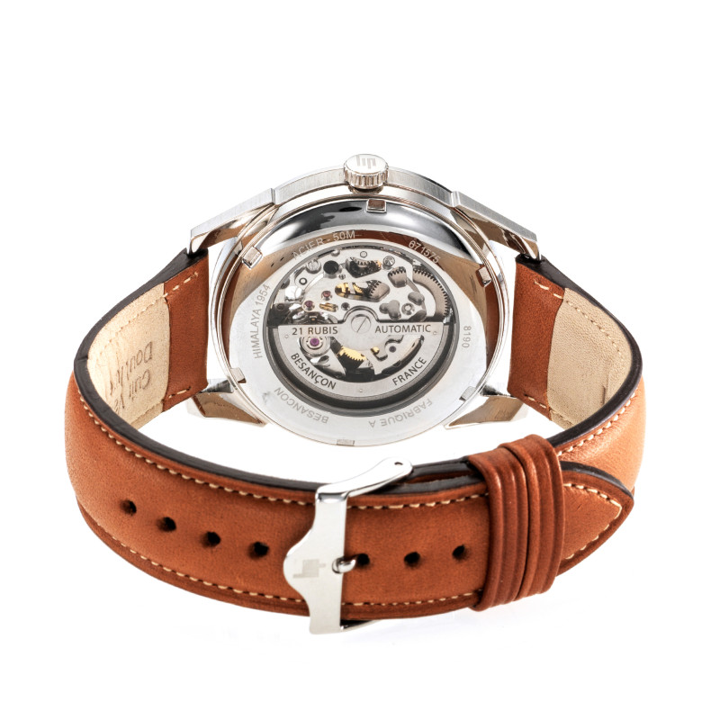 MONTRE LIP HIMALAYA 40 SABLIER ACIER CADRAN GRIS CUIR CAMEL MONTRE LIP HIMALAYA 40 SABLIER ACIER CADRAN GRIS CUIR CAMEL