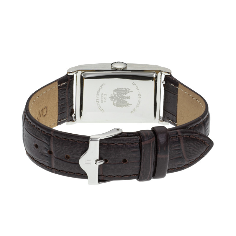 MONTRE HOMME EN CUIR MARRON RECTANGULAIRE LIP T24
