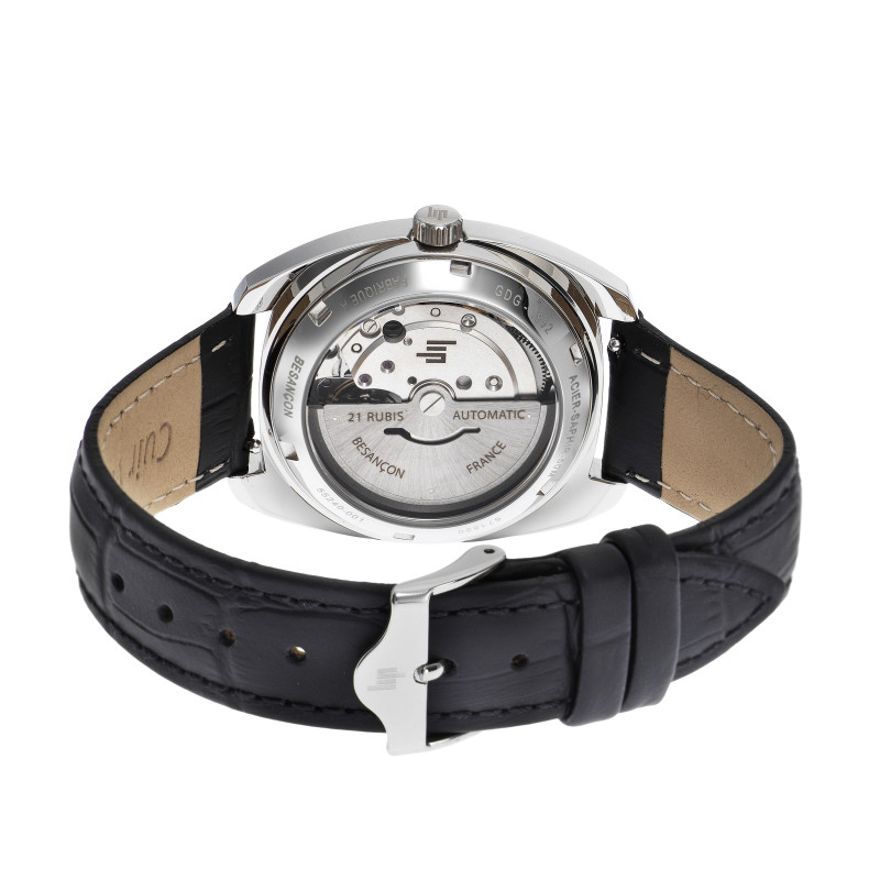 MONTRE LIP GÉNÉRAL DE GAULLE AUTOMATIQUE DORÉE CUIR NOIR MONTRE LIP GÉNÉRAL DE GAULLE AUTOMATIQUE DORÉE CUIR NOIR