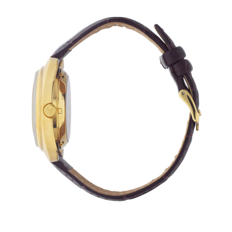 MONTRE LIP GÉNÉRAL DE GAULLE AUTOMATIQUE DORÉE CUIR MARRON