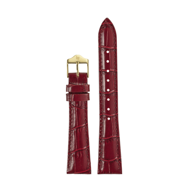 Montre LIP - WATCHSTRAP 18MM CROCODILE-STYLE BURGUNDY