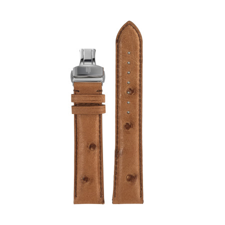 BRACELET LIP 20MM MARRON AUTRUCHE BOUCLE DEPLOYANTE 675510