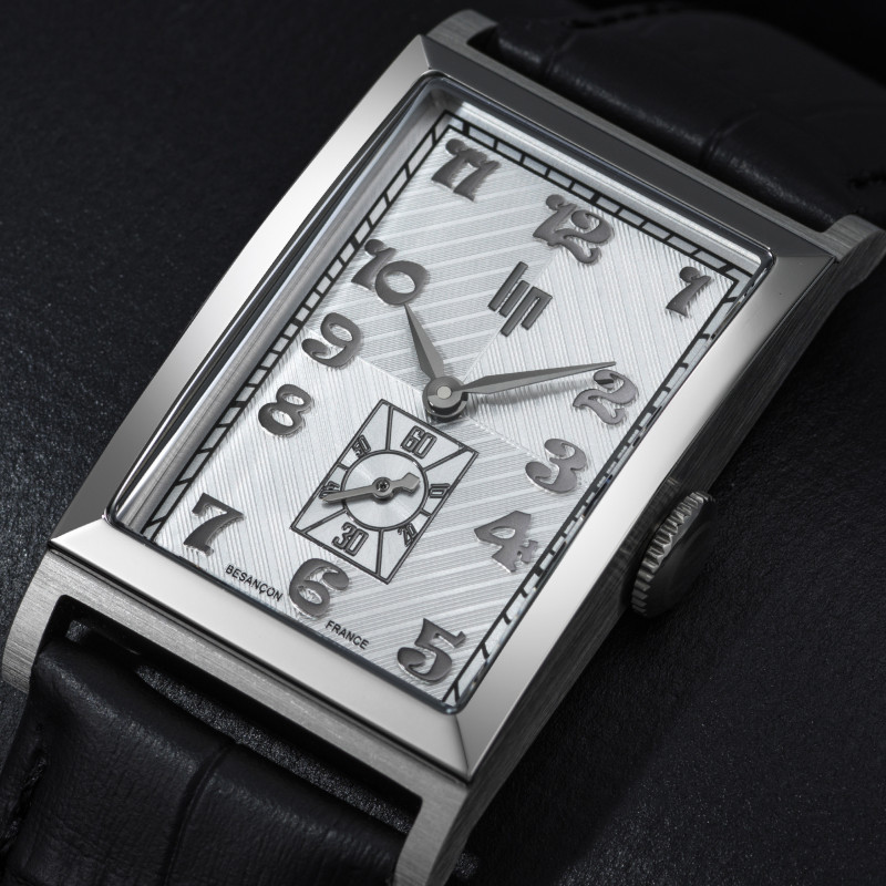 LIP T24 MEN'S RECTANGULAR LEATHER WATCH - MADE IN FRANCE