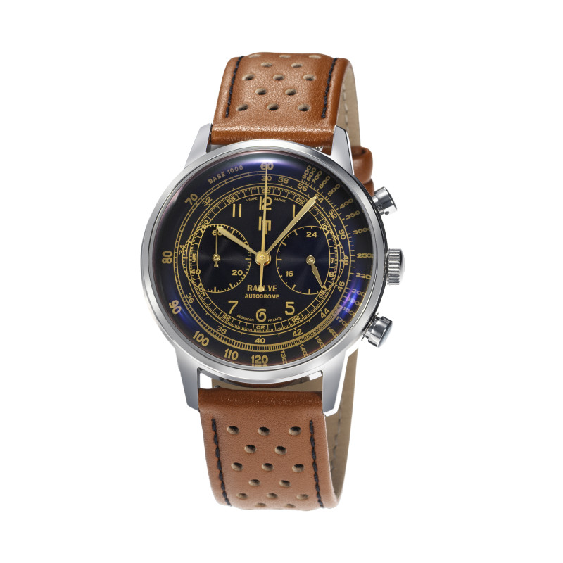 MONTRE LIP BRACELET CUIR MARRON CHRONOGRAPHE AUTODROME