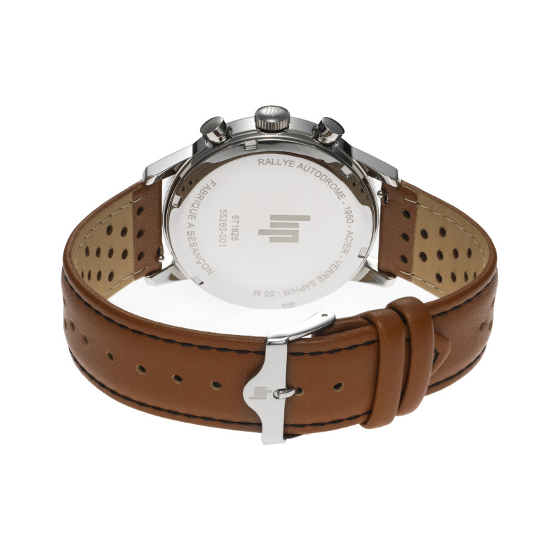 MONTRE LIP BRACELET CUIR MARRON CHRONOGRAPHE AUTODROME