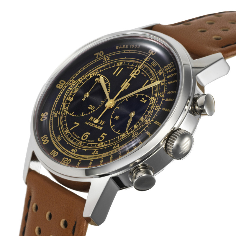 MONTRE LIP BRACELET CUIR MARRON CHRONOGRAPHE AUTODROME