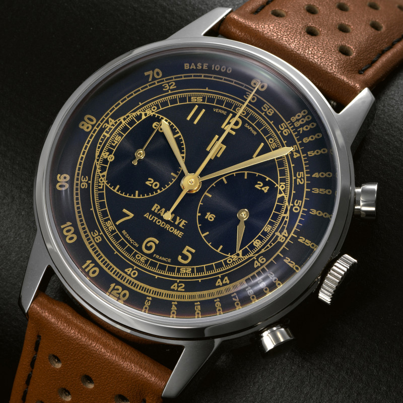 MONTRE LIP BRACELET CUIR MARRON CHRONOGRAPHE AUTODROME