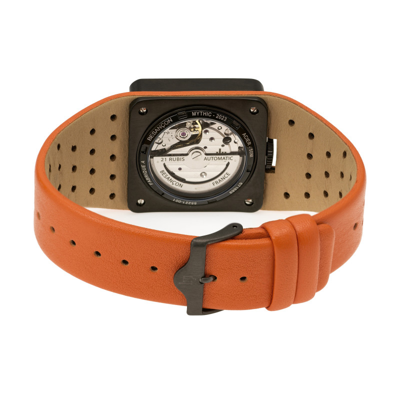Montre Design Mythic Automatique Cuir Orange - LIP