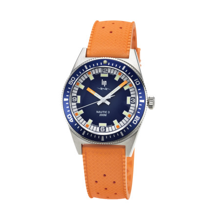 Montre LIP Nautic 3 Quartz 200m - Bracelet Tropic Orange