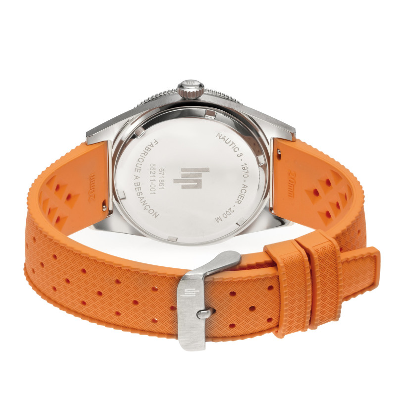 Montre LIP Nautic 3 Quartz 200m - Bracelet Tropic Orange