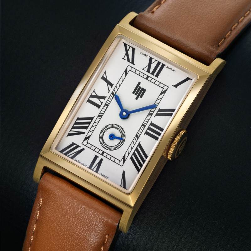 MONTRE MIXTE RECTANGULAIRE CHURCHILL T18 DORÉE – MONTRE LIP