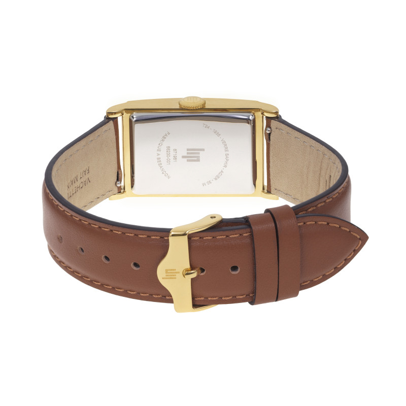 MONTRE HOMME RECTANGULAIRE CHURCHILL T24 DORÉE – MONTRE LIP