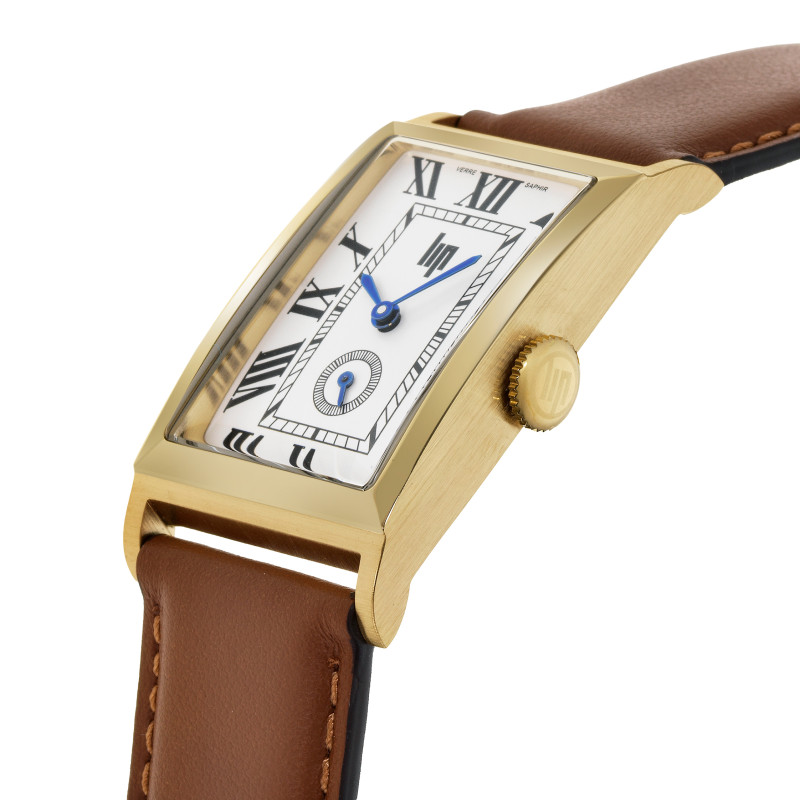MONTRE HOMME RECTANGULAIRE CHURCHILL T24 DORÉE – MONTRE LIP