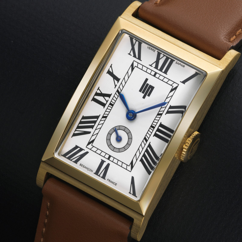 MONTRE HOMME RECTANGULAIRE CHURCHILL T24 DORÉE – MONTRE LIP