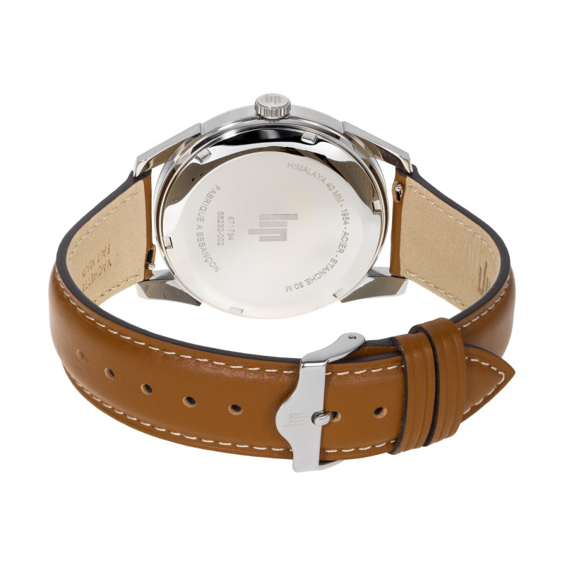 MONTRE HOMME HIMALAYA CADRAN BLEU CIEL CUIR CAMEL – MONTRE LIP