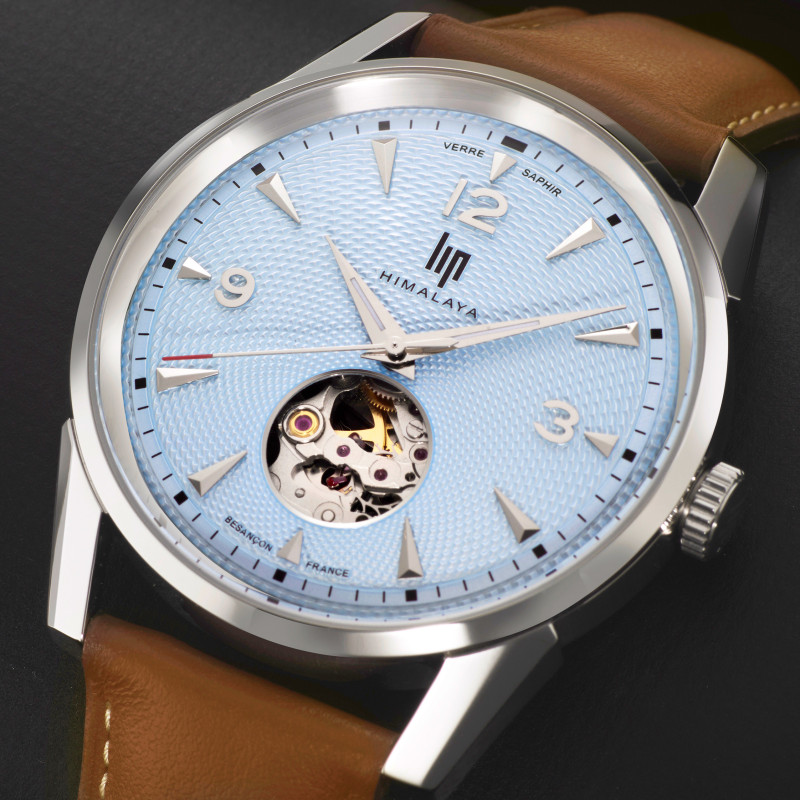 MONTRE HOMME AUTOMATIQUE HIMALAYA CŒUR BATTANT BLEUE – MONTRE LIP