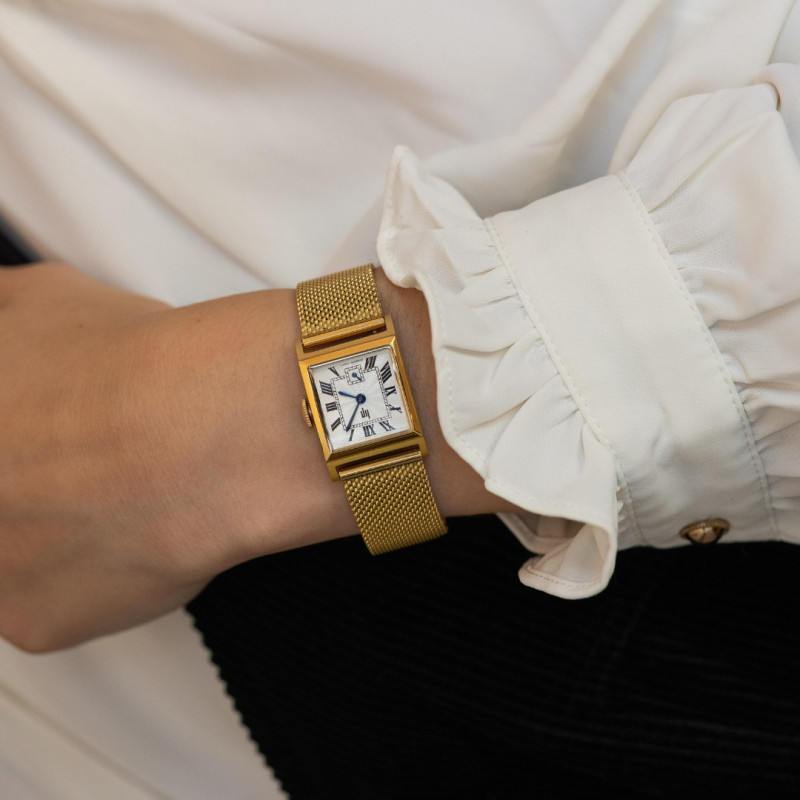 LIP CHURCHILL C18 WOMEN’S GOLD MILANESE SQUARE WATCH