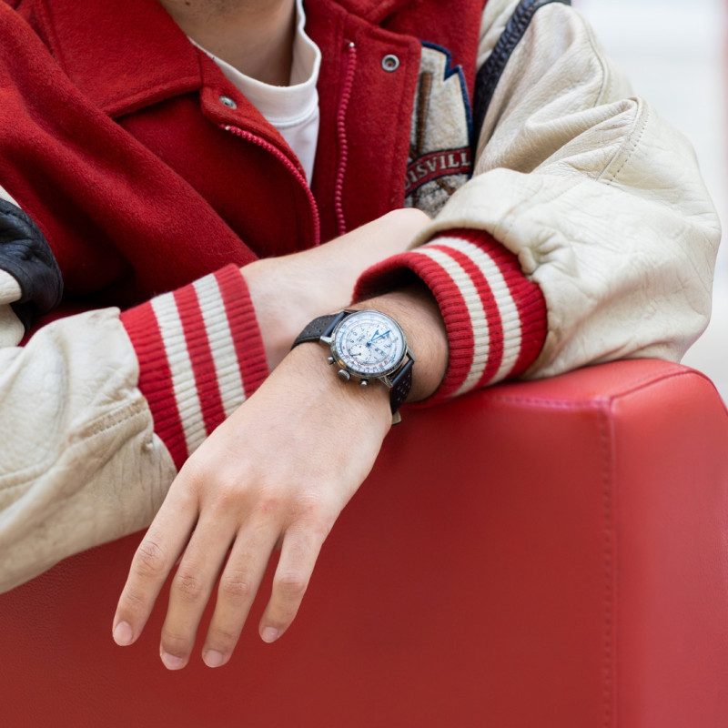 LIP RALLYE CHRONOGRAPH WATCH LEATHER STRAP