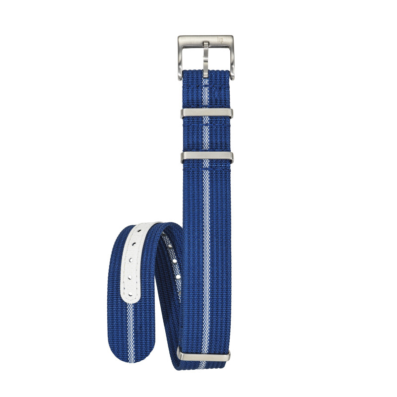 Montre LIP - WATCHSTRAP 20 MM BLUE & WHITE RIBBED NYLON