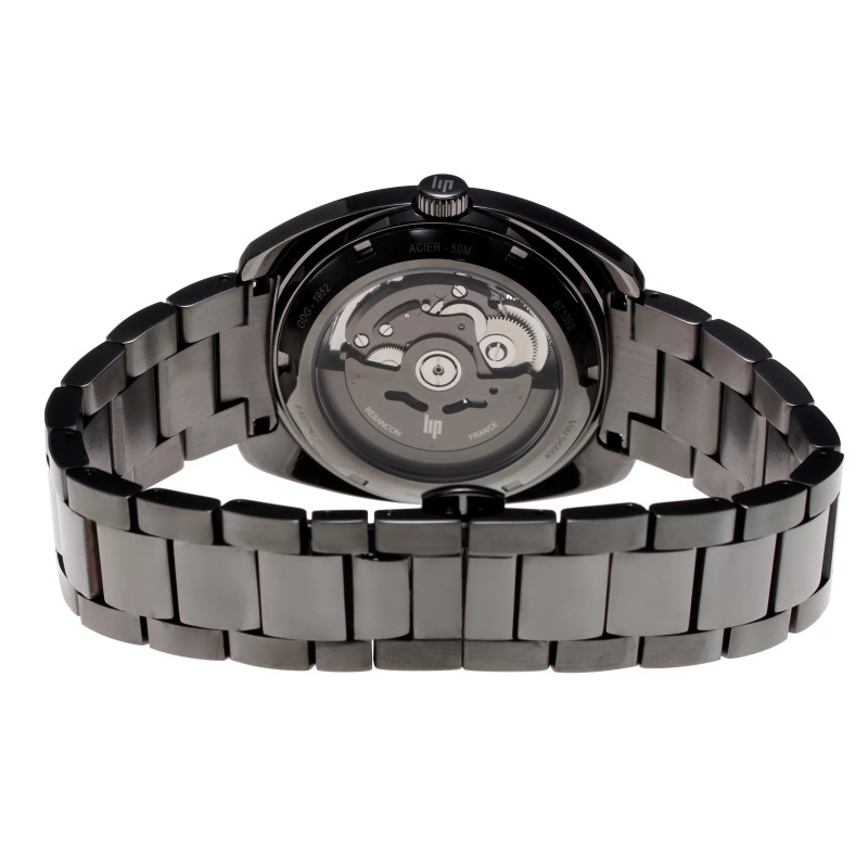 MONTRE LIP GENERAL DE GAULLE NOIR SQUELETTE BRACELET METAL