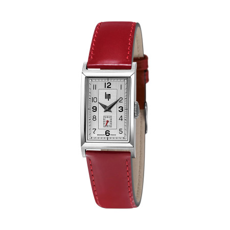 MONTRE LIP CHURCHILL T18 ACIER BRACELET CUIR ROUGE