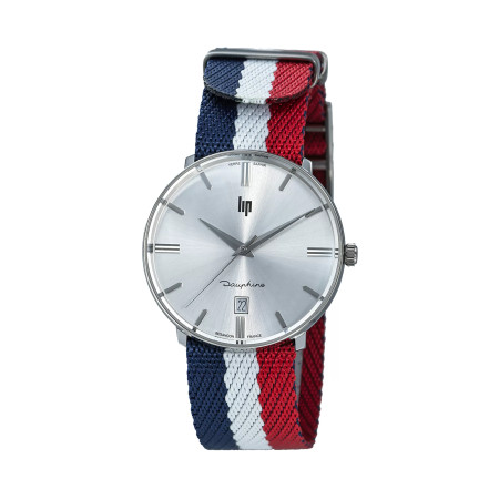 MONTRE LIP DAUPHINE 38 ACIER BRACELET NATO TRICOLORE