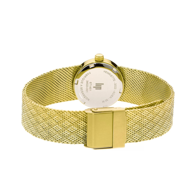 MONTRE LIP HENRIETTE DOREE BRACELET MAILLE POLONAISE DORE