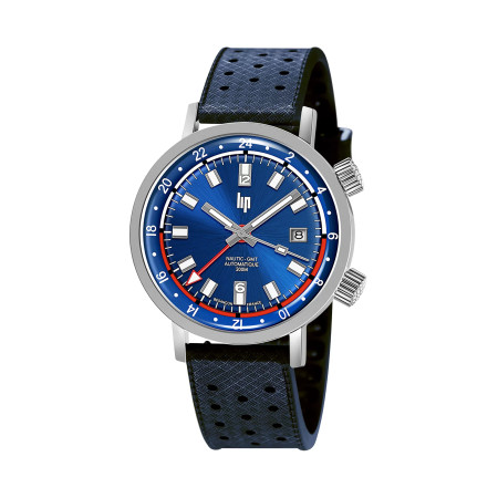 MONTRE LIP GRANDE NAUTIC PLONGEE ACIER CAOUTCHOUC BLEU