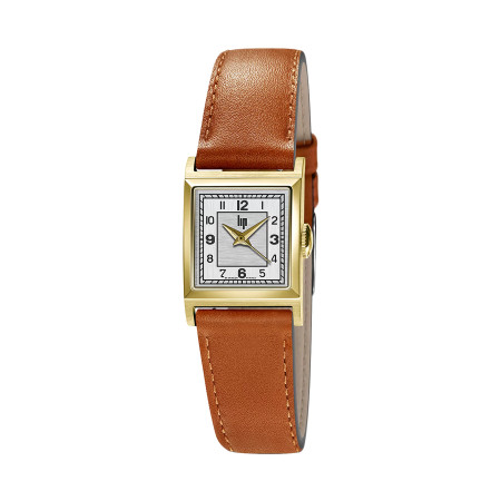 MONTRE LIP CHURCHILL C18 DOREE BRACELET CUIR CAMEL