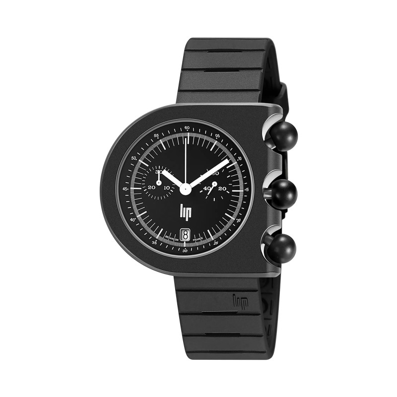 MONTRE LIP MACH 2000 CHRONO ACIER NOIR CAOUTCHOUC NOIR