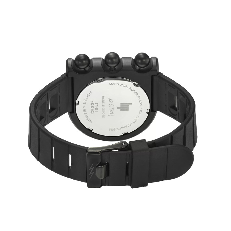 MONTRE LIP MACH 2000 CHRONO ACIER NOIR CAOUTCHOUC NOIR