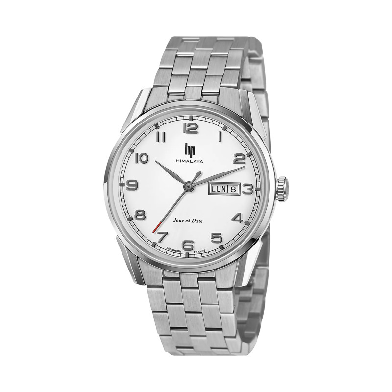 MONTRE LIP HIMALAYA 40 ACIER CADRAN BLANC BRACELET METAL