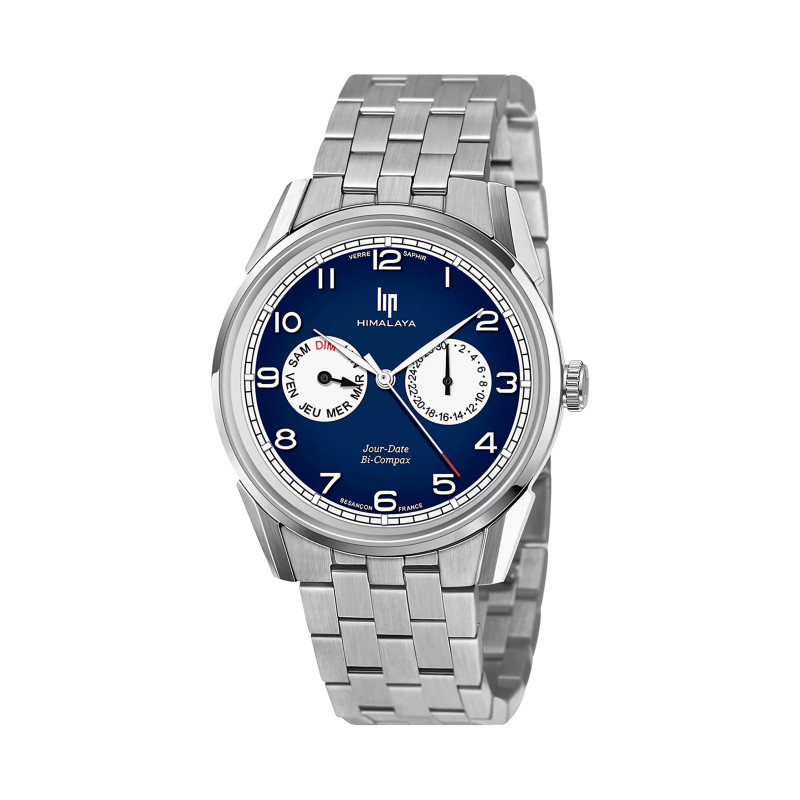 MONTRE LIP HIMALAYA  BI-COMPAXCADRAN BLEU BRACELET METAL