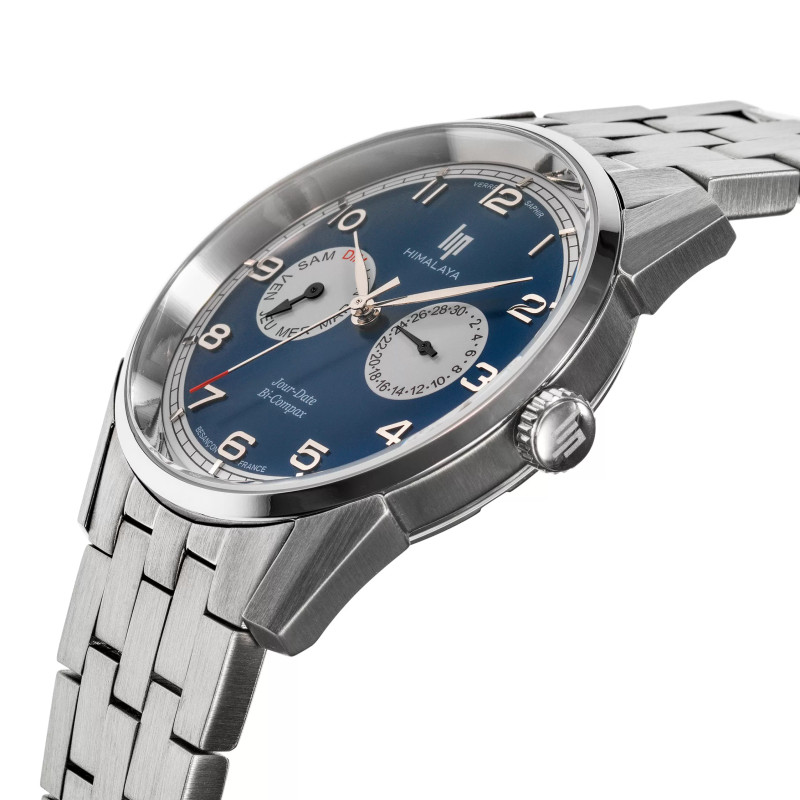 MONTRE LIP HIMALAYA  BI-COMPAXCADRAN BLEU BRACELET METAL