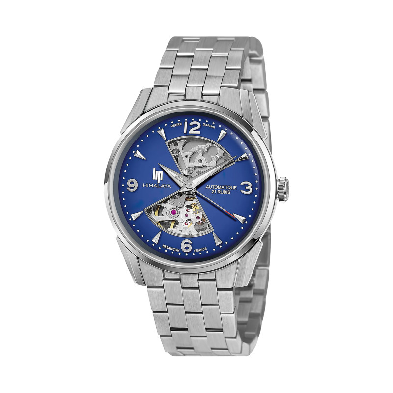 MONTRE LIP HIMALAYA SABLIER ACIER CADRAN BLEU BRACELET METAL