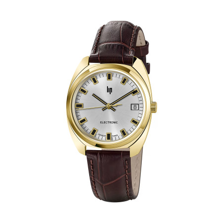 MONTRE LIP GENERAL DE GAULLE DOREE BRACELET CUIR MARRON